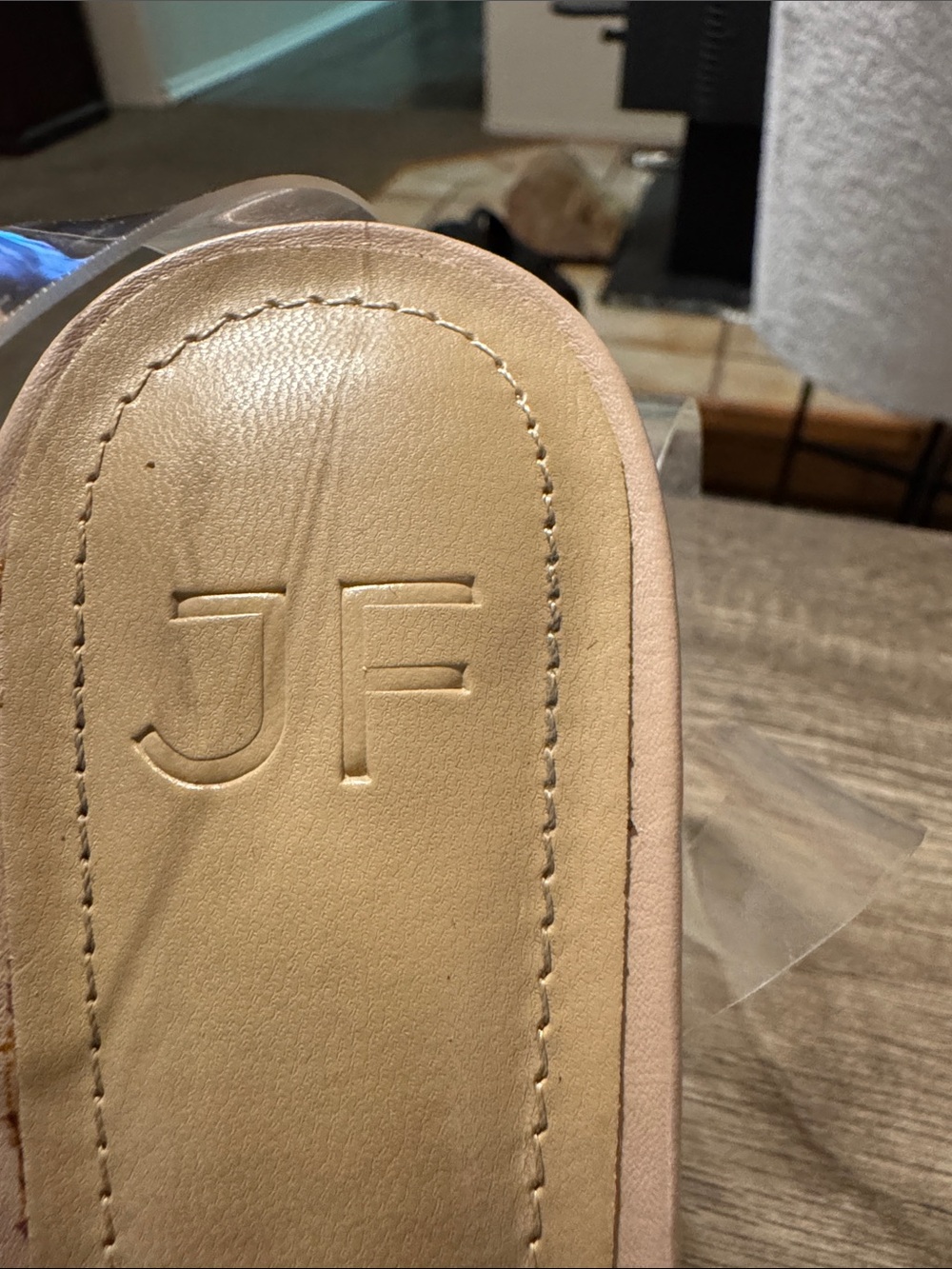JustFab Nude Clear Strap Lucite Block Heels - Picture 2 of 3